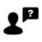 Question Mark Icon Vector With Person Message Male User Avatar Symbol in Flat Color Glyph Pictogram