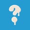 Question mark isolated on baby blue background
