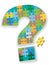Question mark jigsaw puzzle piece search solution