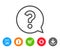 Question mark line icon. Help speech bubble.