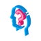 Question Mark In Man Silhouette Mind isometric icon
