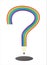 Question mark pencil in rainbow pattern