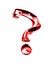 Question mark red crystal 3D isolated