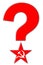 Question mark with red star