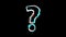 question mark symbol on glitch old screen display animation.