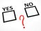 Question mark between yes no checkbox