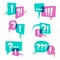 Question marks on speech bubbles icons. Business query vector concept