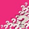 Question Marks white in the corner on a pink background