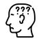 question neurosis line icon vector illustration