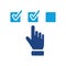 Questionnaire Color Icon. Finger Choice Check List Pictogram. Hand Tick Checkmark Silhouette Icon. Choice Checkbox in