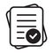 Questionnaire line icon. Document with mark icon. Complete sign or logo isolated vector illustration. Check form icon. File Tick.