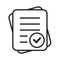 Questionnaire line icon. Document with mark icon. Complete sign or logo isolated vector illustration. Check form icon. File Tick.