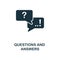 Questions And Answers creative icon. Simple element illustration. Questions And Answers concept symbol design from online educatio