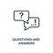 Questions And Answers icon outline style. Thin line creative Questions And Answers icon for logo, graphic design and more