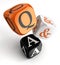 Questions and answers orange black dice blocks