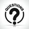 Questions icon on white background