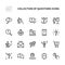 Questions and problem ask and think vector linear icons set. Isolated collection of questions icons for websites