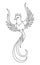Quetzal bird. Editable outline stroke. Vector line illustration.