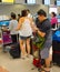 Queue at airport check-in counter