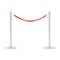 Queue, crowd control barrier isolated on white background realistic vector illustration. Red velvet rope retractable stanchion