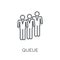 Queue linear icon. Modern outline Queue logo concept on white ba