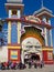 Queue to enter Luna Park, Melbourne.