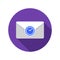 Queued mail icon. Email icon with long shadow.