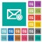 Queued mail square flat multi colored icons