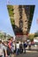 Queueing under reflecting canopy at Russia pavillon, EXPO 2015 M