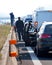 Queues of traffic on the highway