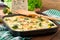 Quiche with broccoli and feta cheese