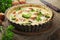 Quiche with broccoli and fish