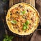 Quiche with eggplant, chicken and olives