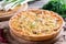 Quiche lorraine - pie with cheese, ham and leek