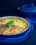 Quiche lorraine pie with chicken, mushrooms and broccoli