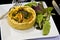 Quiche and salad on a plate