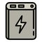 Quick charge power bank icon, outline style