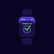 Quick check in application smartwatch interface vector template