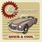 Quick and Cool - Vintage Car Service poster