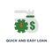quick and easy loan icon. fast money providence concept symbol design, business and finance services, timely payment financial