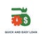 quick and easy loan icon. fast money providence concept symbol design, business and finance services, timely payment, financial