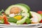 Quick and healthy Vegetable salad with Avocado, Eggs,Tomatoes and rucola..