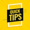 Quick helpful tips yellow background design
