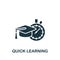 Quick learning icon. Monochrome simple sign from performance collection. Quick learning icon for logo, templates, web