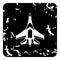 Quick military aircraft icon, grunge style