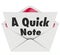 Quick Note Words Message Letter Message News Update