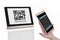 Quick pay by QR code scanning on smartphone screen