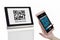 Quick pay by QR code scanning on smartphone screen