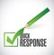 Quick response check mark illustration