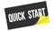 QUICK  START text on black yellow sticker stamp